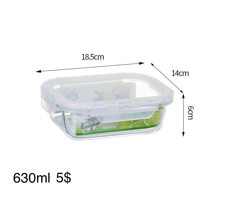 Glass food storage with sealed lid