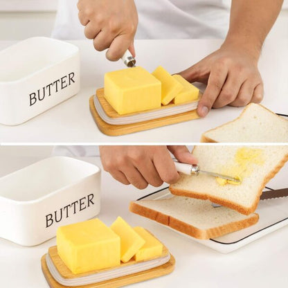 Rectangular sealed box storage for butter