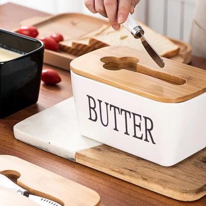 Rectangular sealed box storage for butter