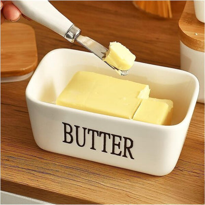 Rectangular sealed box storage for butter