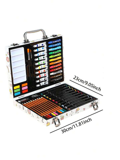 53 Pieces Painting Set, Colored Pencil Set, Beginner's Choice: Quick Drying, 12 Color Acrylic Painting Set With 11 Brushes, Canvas, Wood, Rock, Ceramic Color Palette - Very Suitable For Children And Beginners