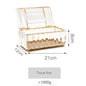 Tissue box clear and golde