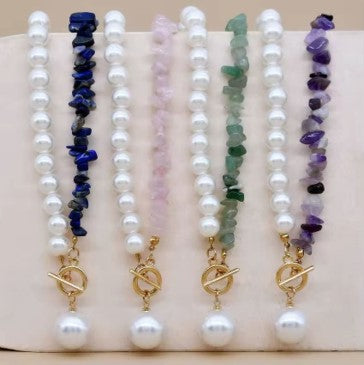 Necklaces of different colors for girls with white ornament