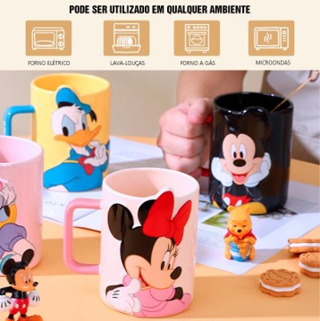 Disney character mugs with hand grip