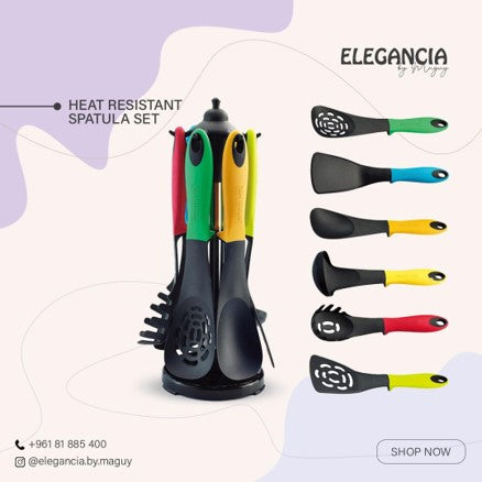 Heat resistant spatula set -kitchen utensils