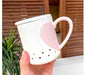 Heart mug with lid and teaspoon