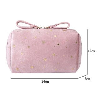 Pink with stars makeup bag