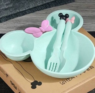 Minnie mouse plastic plate with fork and spoon