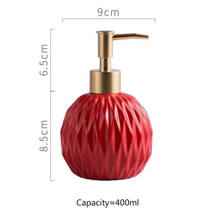 Liquid soap dispenser red and gold