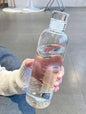 Women's Transparent Plastic Cup Reusable Juice Water Bottle