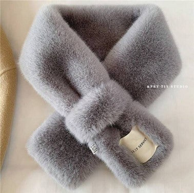 Korean winter fashion women plush scarf