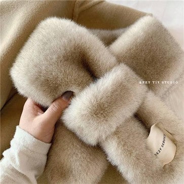 Korean winter fashion women plush scarf