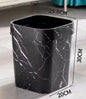 Plastic marble trash can black