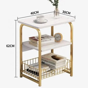 Modern side table white and gold